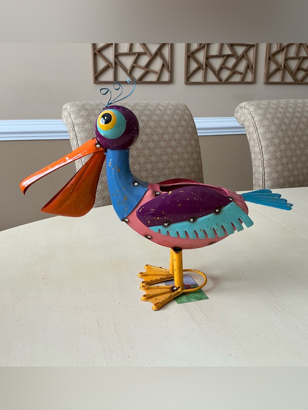NWT Fantastic Metal Crafted Colorful Bird Outdoor Garden Decor 🌱